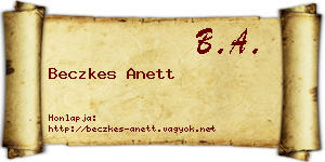 Beczkes Anett névjegykártya